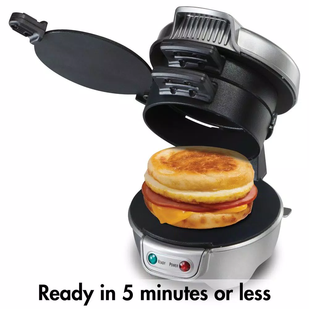 Hamilton Beach 600W Silver Non-Stick Breakfast Sandwich Maker