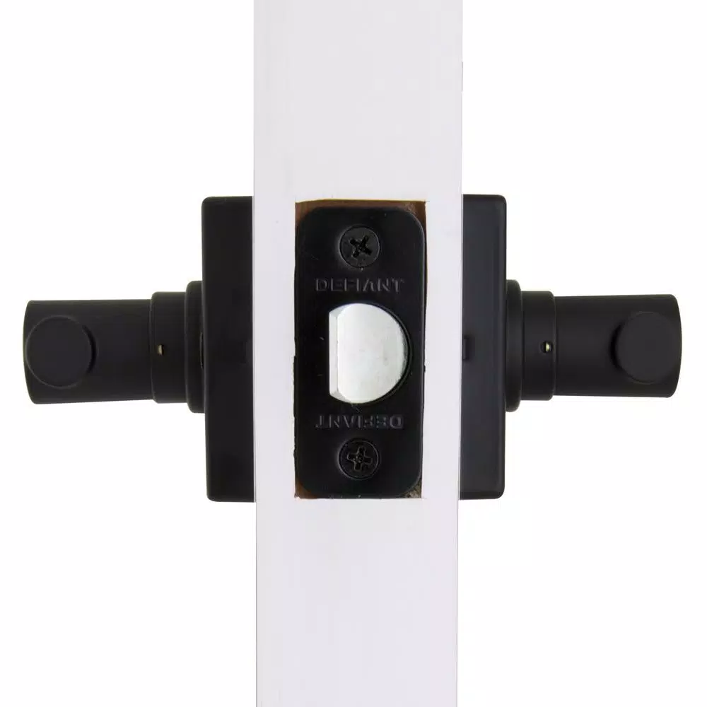 Defiant Highland Matte Black Passage Door Lever with Square Rose