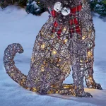 Home Accents Holiday 2.5 ft Meadow Frost Brown LED Dog Christmas Yard Decoration thumbnail 5
