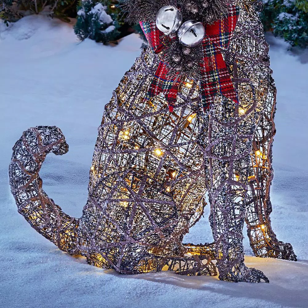 Home Accents Holiday 2.5 ft Meadow Frost Brown LED Dog Christmas Yard Decoration