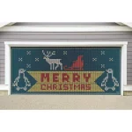 My Door Decor 7 ft. x 16 ft. Ugly Christmas Sweater Garage Door Mural, Vinyl Outdoor Holiday Decor thumbnail 2