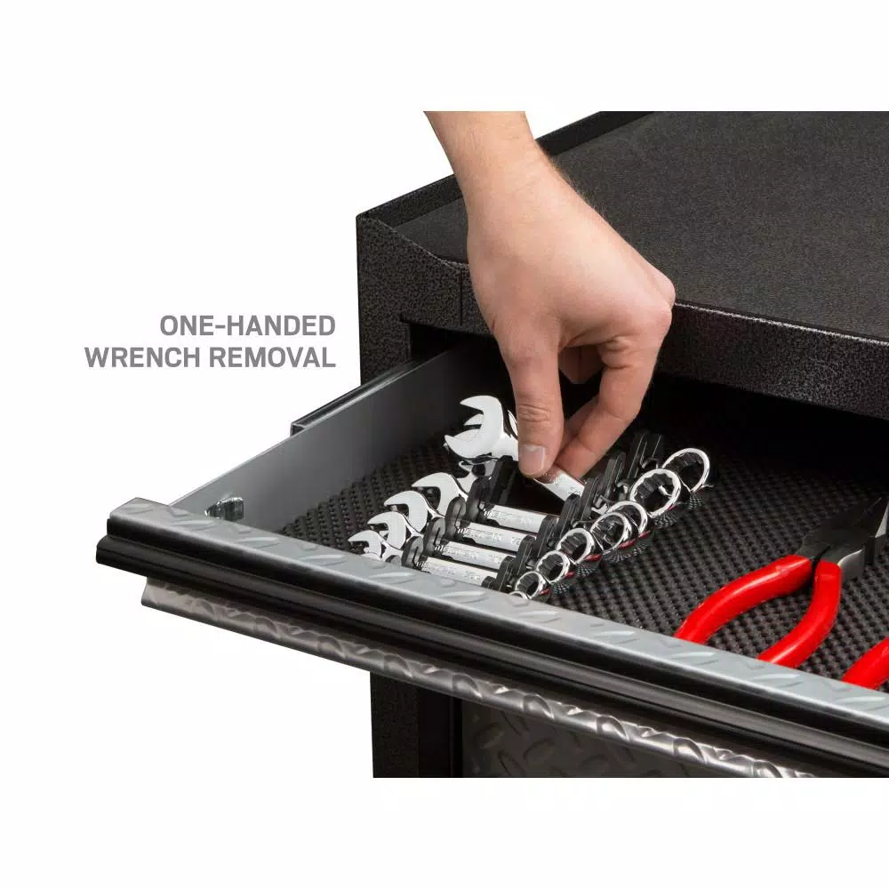 TEKTON 8-Tool Store-and-Go Stubby Wrench Keeper, Low Profile Toolbox Organizer, Black