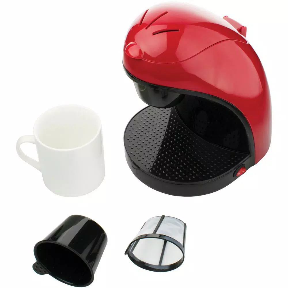 Brentwood Appliances Brentwood Red Single Serve 1-Cup Coffee Maker with Mug
