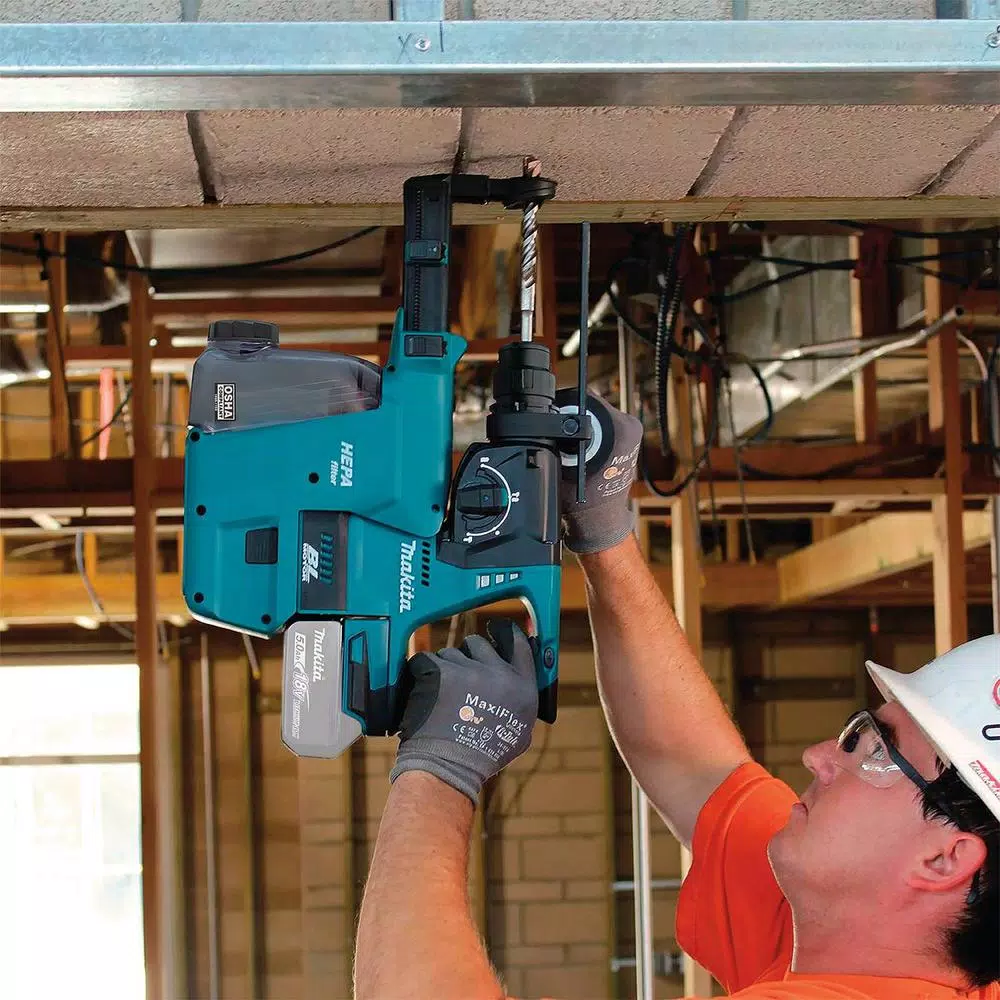 Makita 18V LXT Brushless Angle Grinder, SDS-Plus Rotary Hammer & 2 Gal. Vacuum Starter Kit