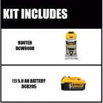 DEWALT 20V MAX XR Cordless Brushless Compact Router with 5.0Ah Battery thumbnail 2