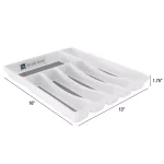 Lavish Home White Durable Plastic 6-Section Drawer Organizer for Kitchen and Office thumbnail 3
