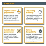 POWERTEC 5-Ply Fleece Replacement Vacuum Bags for Dustless Technologies 16 Gal. Wet/Dry Vacs (3-Pack) thumbnail 3