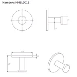 Nameeks Boutique Hotel Satin Nickel Brass Single Bathroom Robe and Towel Hook thumbnail 2