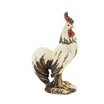LITTON LANE 15 in. Rooster Decorative Sculpture - White, Red, and Brown Farmhouse Statuary thumbnail 4