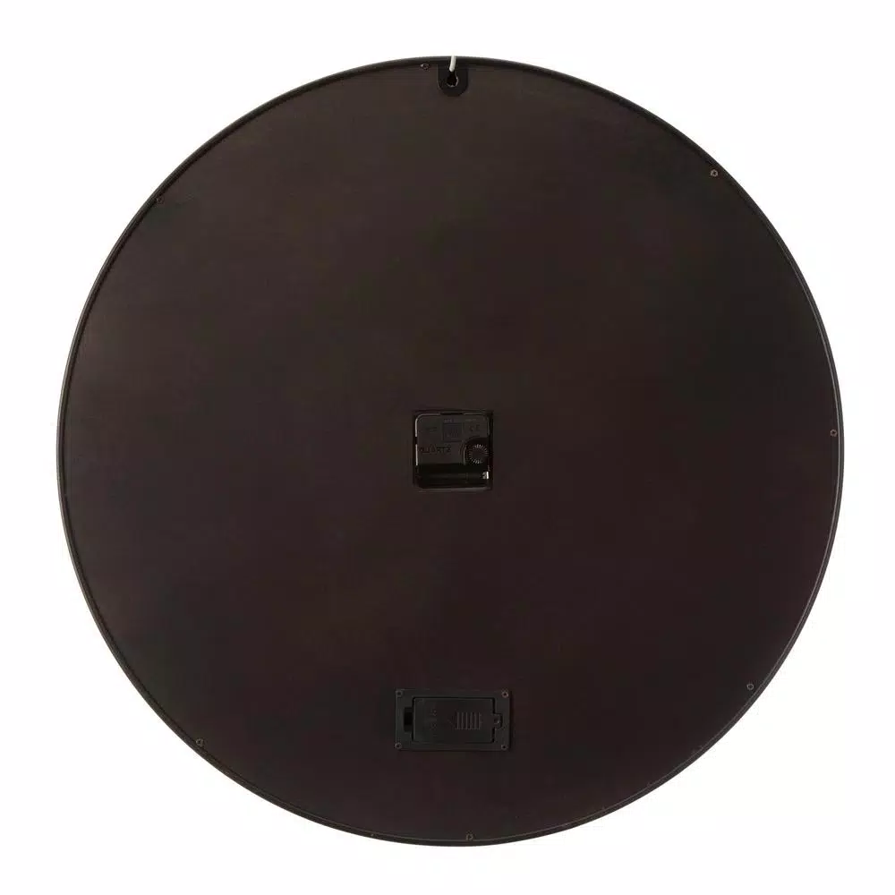 Glitzhome 22.83 in. Oversized Metal Wall Clock with Moving Gears and Roman Numerals