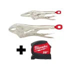 Milwaukee Torque Lock Locking Pliers Set & 25 ft. Compact Tape Measure Combo thumbnail 1