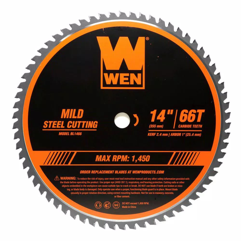 WEN 14-in 66-Tooth Carbide-Tipped Metal Saw Blade for Mild Steel
