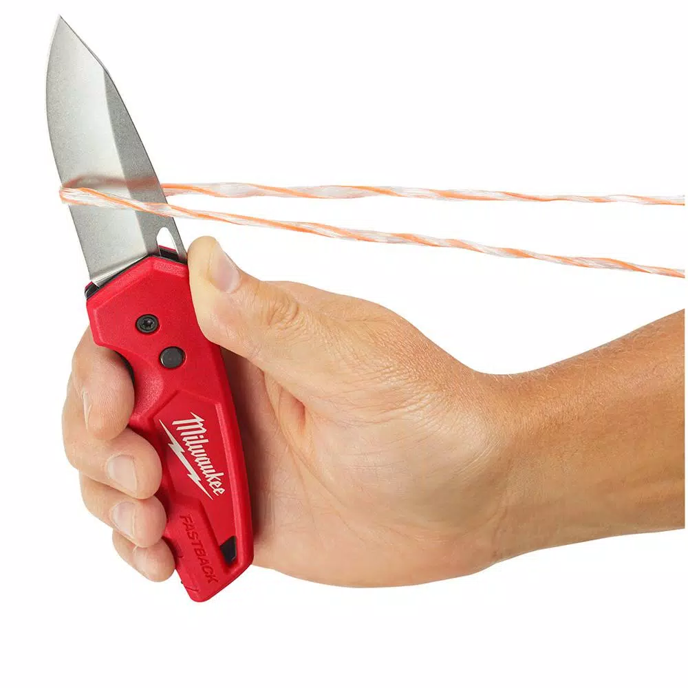 Milwaukee FASTBACK Stainless Steel Folding Utility Knife with 2.95 in. Blade