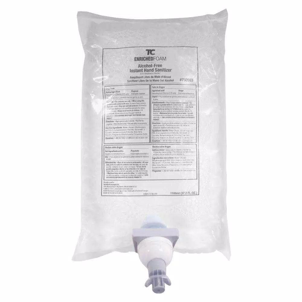 Rubbermaid Alcohol-Free Foam Hand Sanitizer Refill, 37.2 oz (4-Count)