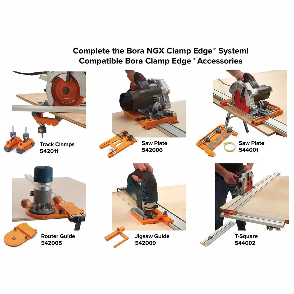 BORA NGX 24 in. Clamp Edge Saw Guide for Circular Saws and Routers
