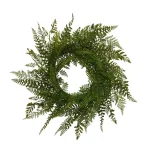 Gerson International 26 in. Artificial Fern Leaf Wreath - Green Woodland Home Decor thumbnail 1