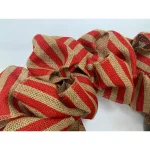 Glitzhome 22 in. Red and Blue Patriotic Burlap Wreath on Grapevine Base thumbnail 3