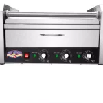 Great Northern Popcorn Commercial 9-Roller Hot Dog Grill with Bun Warmer & Stainless Steel Cover thumbnail 5