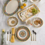 Euro Ceramica Duomo 16.75 in. Rectangular Stoneware Appetizer Platter thumbnail 2