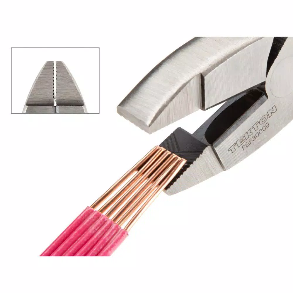 TEKTON 9-1/2 in. Lineman's Pliers with Induction-Hardened Side Cutters