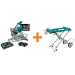 Makita 10 in. Dual-Bevel Sliding Compound Miter Saw Kit (36V X2 LXT) with Portable Miter Saw Stand thumbnail 1
