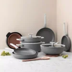 BergHOFF Leo 11 in. Aluminum Nonstick Wok with Glass Lid, Grey thumbnail 3