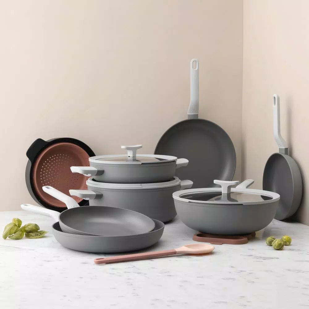 BergHOFF Leo 11 in. Aluminum Nonstick Wok with Glass Lid, Grey