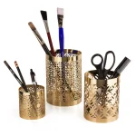 Danya B Gold Metal Filigree Hurricane Candle Holder Set of 3 thumbnail 2