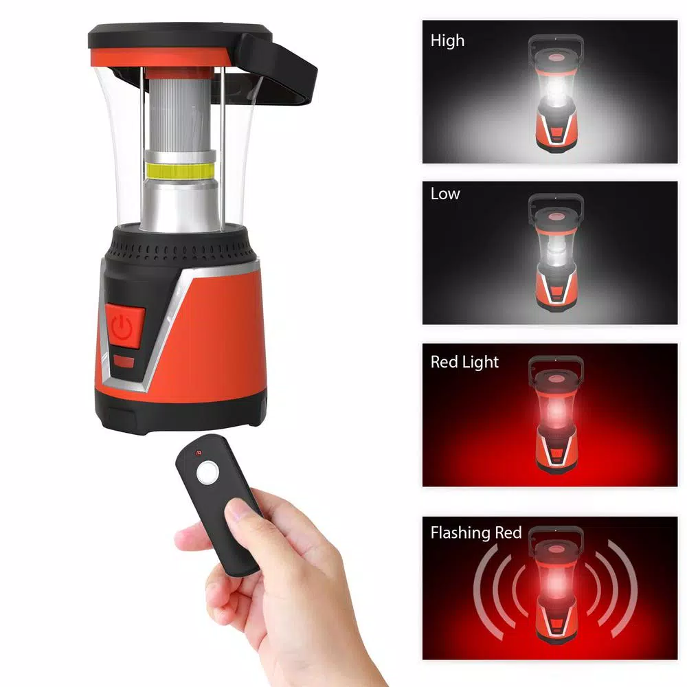 Wakeman Outdoors 2-in-1 LED Lantern and Detachable Flashlight, 450 Lumens, Red