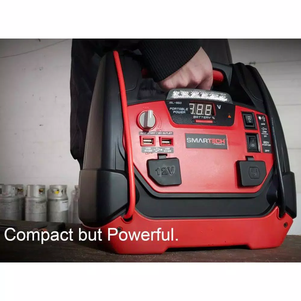 Smartech Products Smartech JSL-950 Portable Power Station with 950A Jump Starter and 150 PSI Air Compressor