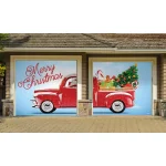 My Door Decor 7 ft. x 8 ft. Red Truck Christmas Garage Door Mural Banner thumbnail 2