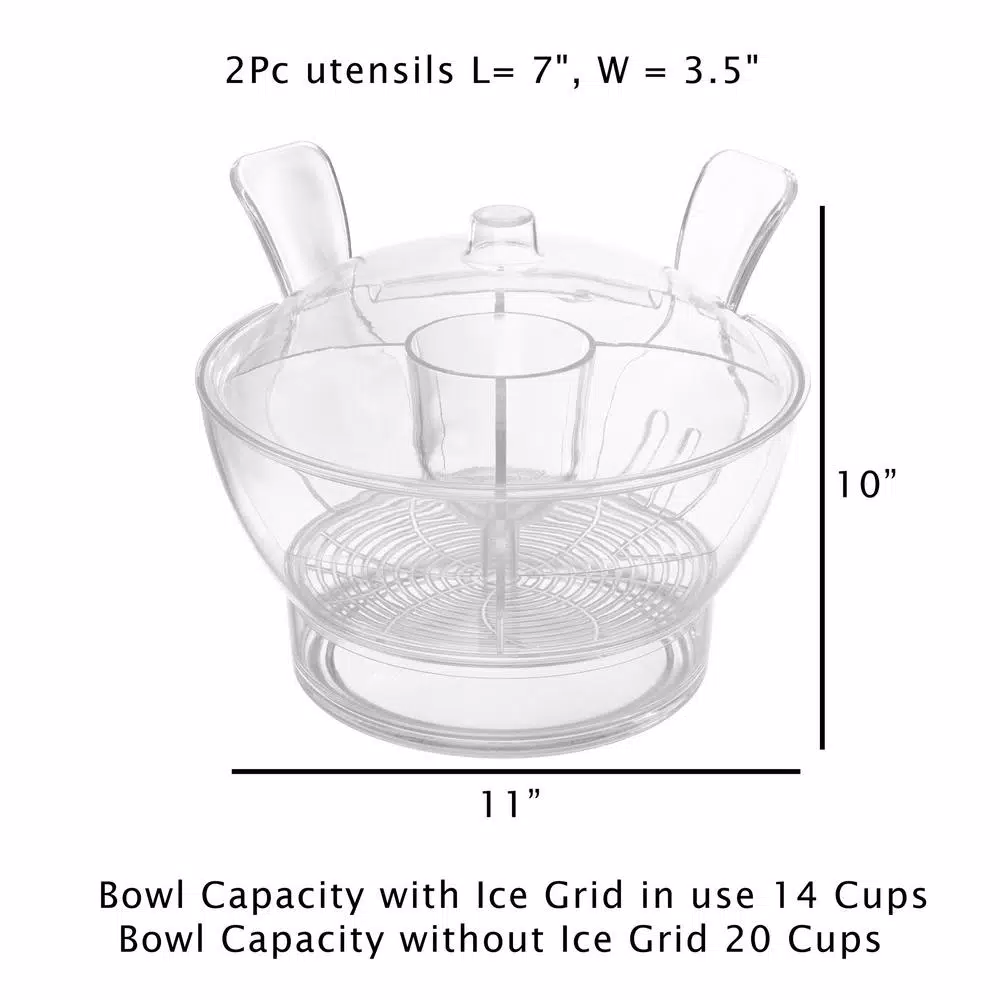 Classic Cuisine 6-Piece Cold Serving Bowl Set with Ice Compartment and Domed Lid
