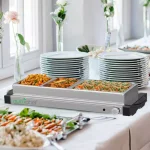 NutriChef 27.6 in. 3-Burner Stainless Steel Electric Buffet Server Food Warming Tray thumbnail 9