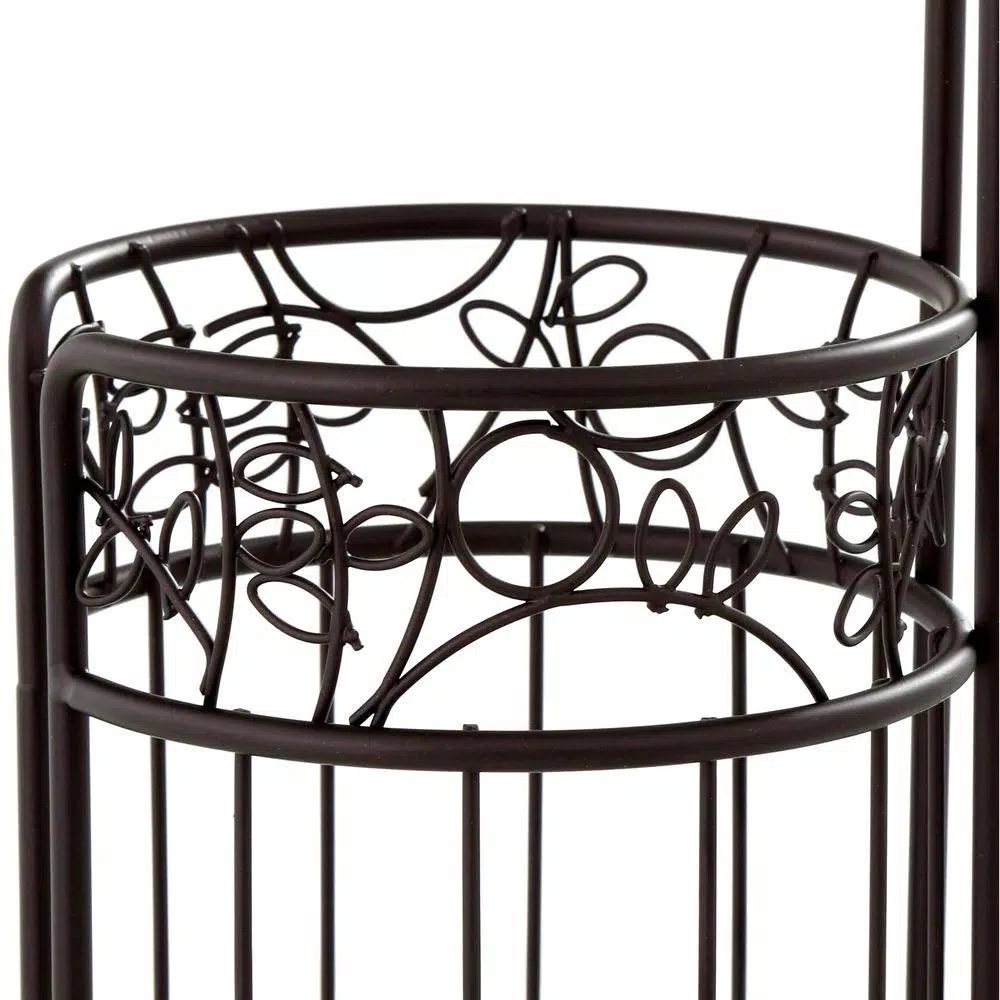 interDesign Twigz Freestanding Toilet Paper Holder Plus with Roll Reserve - Bronze Floral Design