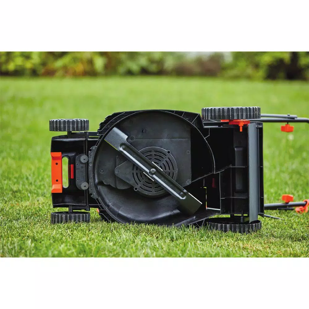 BLACK+DECKER 15 in. 10 Amp Corded Electric Walk Behind Lawn Mower with Pivot Control Handle