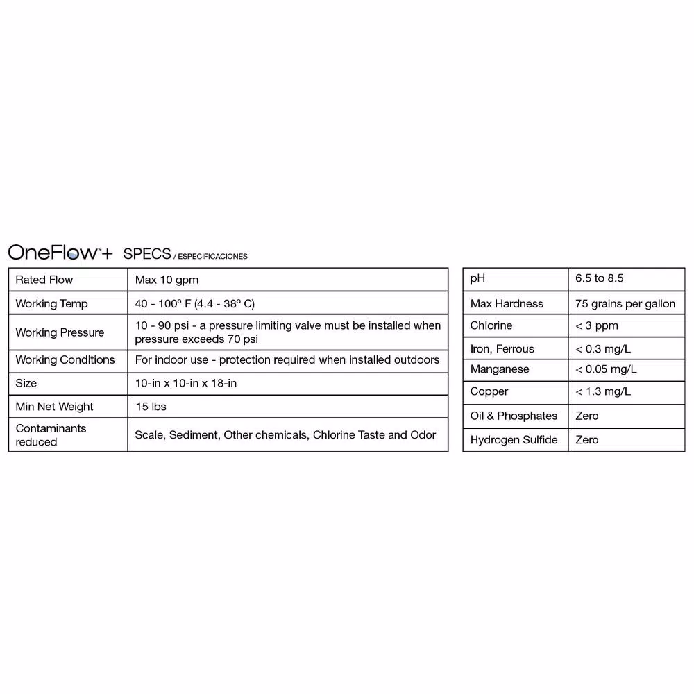 Watts OneFlow Scale Prevention and Whole House Water Filtration System