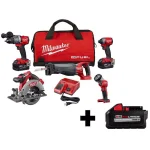 Milwaukee M18 FUEL 18V Brushless Cordless 5-Tool Combo Kit with Bonus 8.0 Ah High Output Battery thumbnail 1