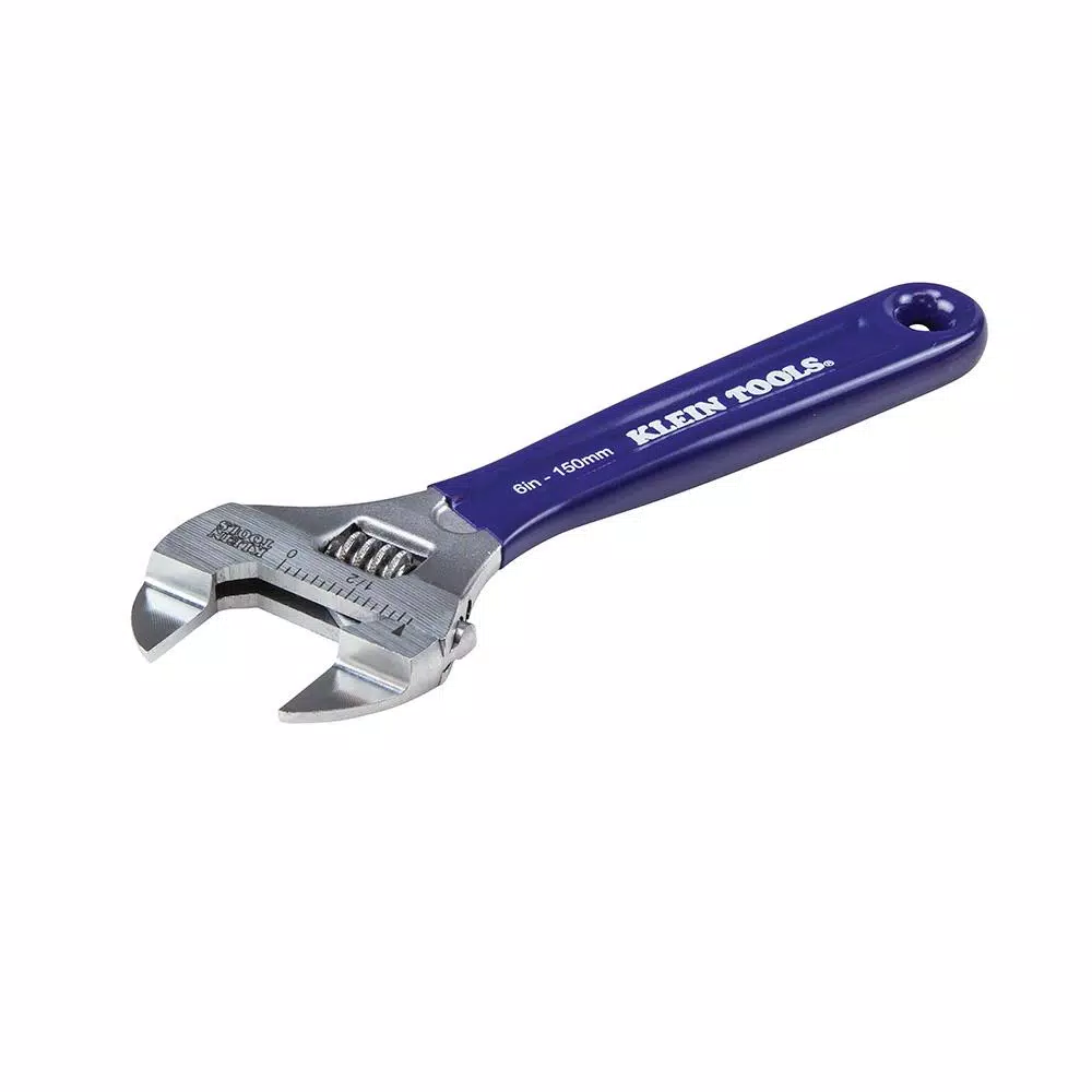Klein Tools 6 in. Slim-Jaw Adjustable Wrench, Low Profile Steel Hand Tool