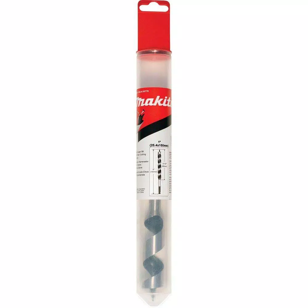 Makita 1 in. x 6 in. Steel Ship Auger Bit with 7/16 in. Hex Shank