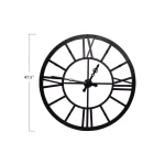 3R Studios Black Metal Framed Oversized Wall Clock with Roman Numerals thumbnail 2