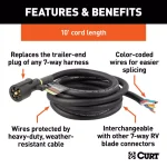 CURT 10' 7-Way RV Blade Replacement Harness, Trailer Side Connector thumbnail 6