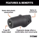 CURT Heavy-Duty 7-Way RV Blade Connector Plug (Trailer Side) thumbnail 3