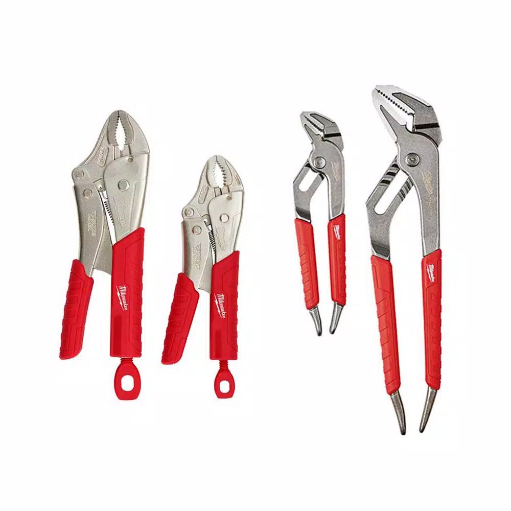 Milwaukee 4-Piece Locking Pliers and Straight-Jaw Pliers Set