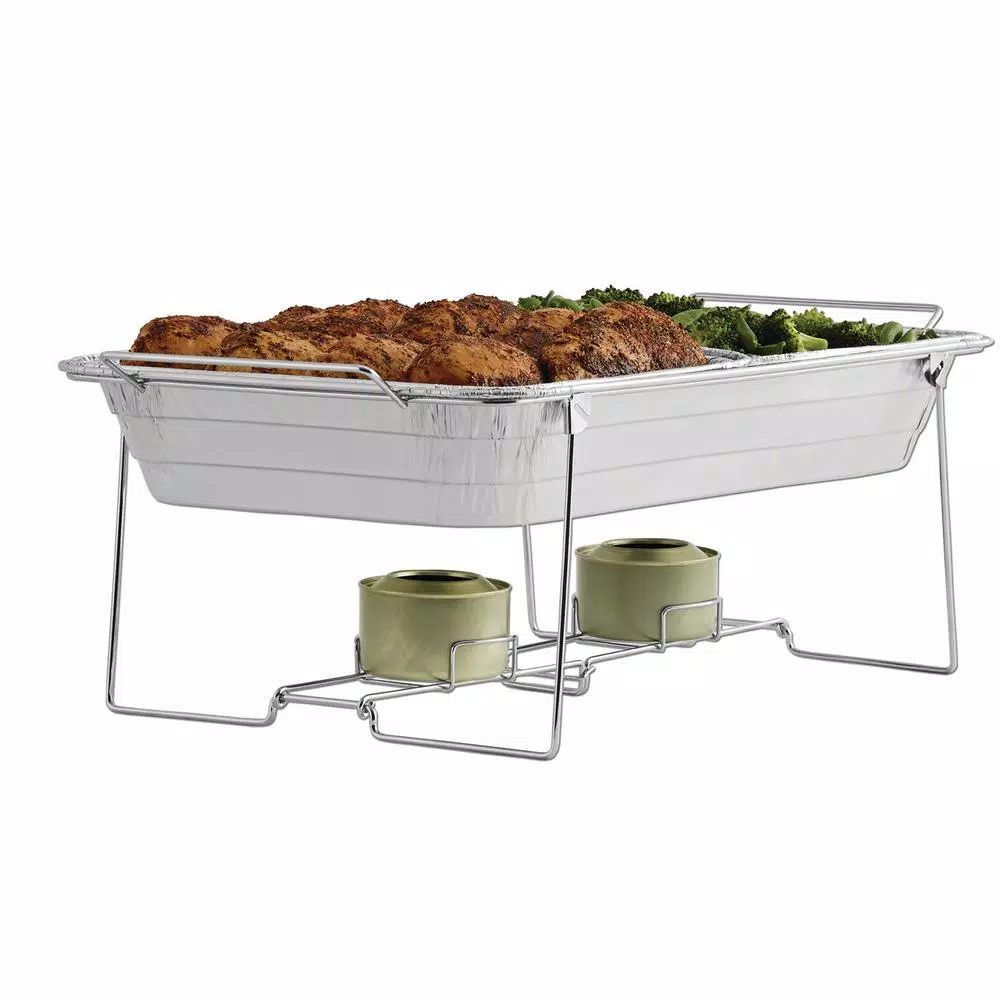 Unbranded SERVE-RITE 10-Piece Aluminum Multi-Buffet Server Chafing Dish, 8 Qt. Capacity