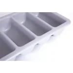 Basicwise Gray Plastic 4-Compartment Commercial Cutlery Holder, Drawer Organizer (Set of 10) thumbnail 4