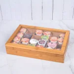 Creative Home Natural Bamboo Single Serve Coffee Pod Holder with Acrylic Cover, Holds 24 Pods thumbnail 2