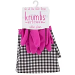 Krumbs Kitchen Rubber Cleaning Gloves, Non-Slip Scalloped Grip, One Size, Pink thumbnail 1