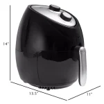 Unbranded Weymouth Home 3.7 Qt Air Fryer, 1500W Electric Oil-Free Cooker with Adjustable Temperature and Timer, Black thumbnail 2