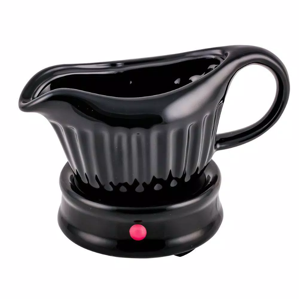 Ovente 13.5 oz. Electric Gravy Warmer with Detachable Ceramic Gravy Boat, Black