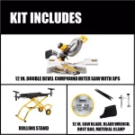 DEWALT 12 in. Sliding Compound Miter Saw with Rolling Stand, 15 Amp, 3800 rpm thumbnail 2